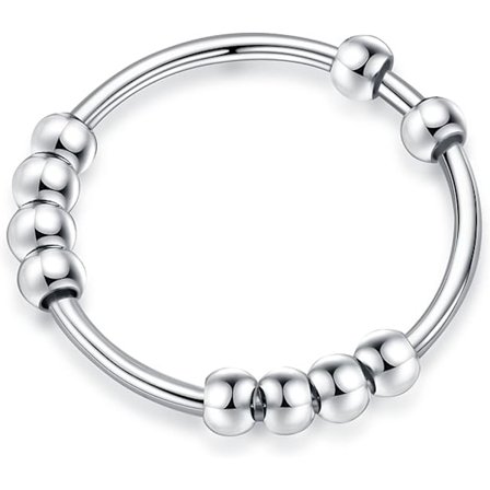 S925 Sterling Sølv Spinner Ring for Kvinner, Angst Ring, Stress