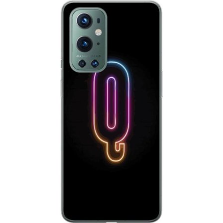 Kompatibel Mobilcover til OnePlus OnePlus 9 Pro Minimalistisk neonbogstav Q i lyse farver mod mørk baggrund