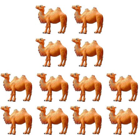12 stk Miniature Kamelmodeller Pvc Kamelfigur Dyremodel Skrivebords Pynt Børnelegetøj A-yuhao