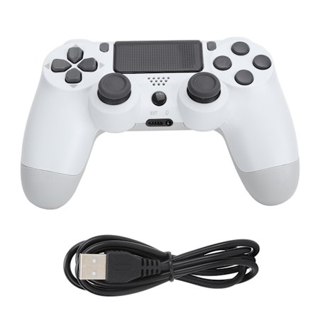 Trådløs controller gamepad med touchskærm lydfunktion USB-kabel til PS4 / PS4 Pro / PS4 SlimHvid