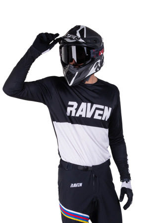 Bluză Motocross Raven AIR negru/alb L