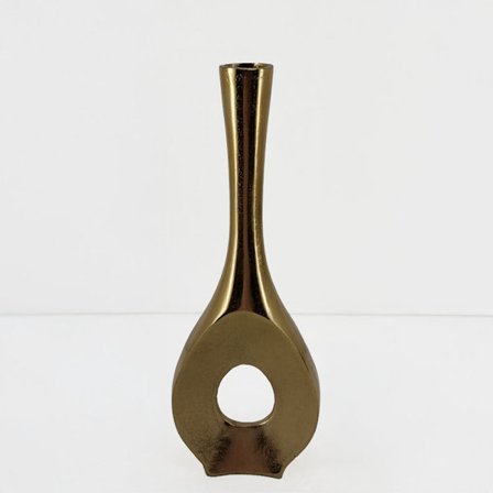 Kultainen alumiinimaljakko, 17x5x46cm, moderni muotoilu