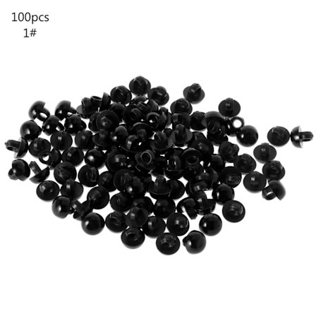 100x sort skaftknap gør-det-selv-sy-øjeskjorte til dukke gør-det-selv-håndværk 9/10/11,5/12,5/1