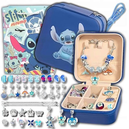 Pärlset för att göra armband Berlocker Pärla Lilo Stitch