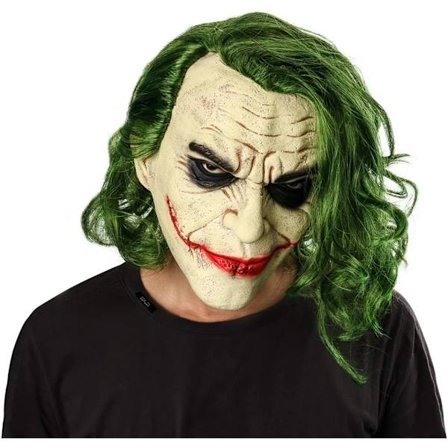 Joker Latex Mask Huvudbonad Joker COS Halloween,Joker Arthur Fleck Latex Huvud Mask Cosplay Skräck Läskig Clown Läskig Mask Grön Perru