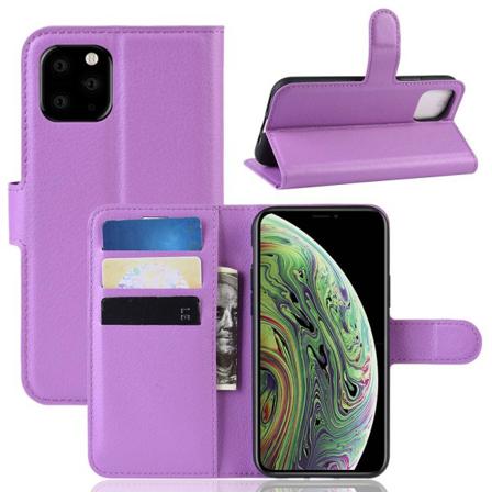 Iphone 11 Pro - Litchi Plånboksfodral - Lila Purple Lila