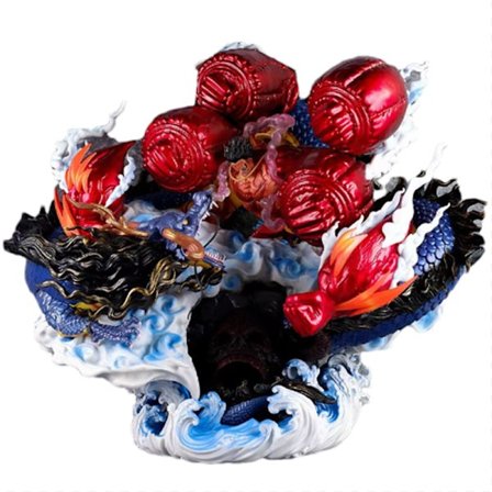 Laatikossa; 22 cm Luffy vs Kaido 22 cm Toimintahahmo, Taistelukohtausmalli GK:lta ja Kingdomilta, Nelitasoinen setti, Unisex-laatikon koristelu