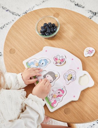 Barbo Toys Lillie And Ellie - Wooden Knob Puzzle - Multi/patterned - ONE SIZE