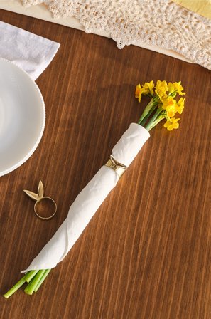 Jotex - Bunny Serviettring Med 2-pakk Gull - FUNNY - Kjøp Kjøkkentilbehør hos Jotex