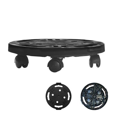 COSTWAY Plantevogn med Ruller, Rund Chariot med 4 Universalhjul til Møbler, Spande og Blomsterkrukker til Indendørs og Udendørs Brug