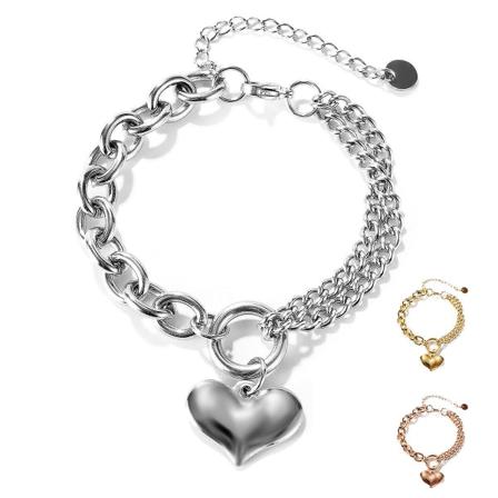 Kaksinkertaisen Ketjun Ympyr ranneke Muodikkaasta Titaaniter ksest Syd nranneke Naisille