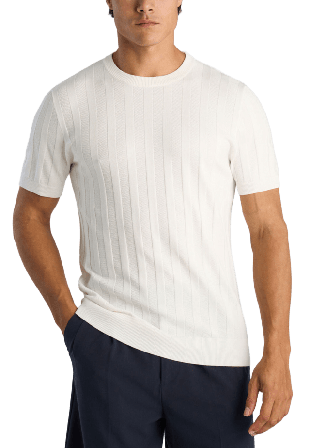 Lindbergh Knitted crew neck T-shirt Överdelar Herr Vit XXL