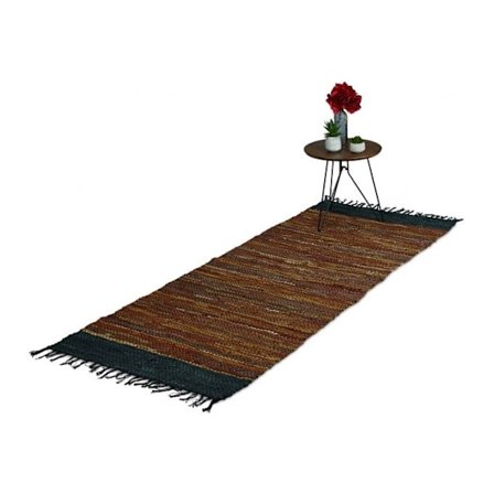 Trasmatta i läder och bomull