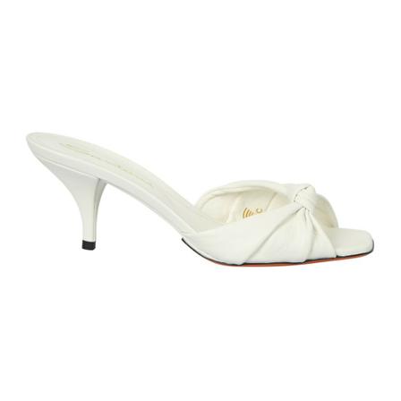 Santoni, Leather sandals Biały, Kobieta, Rozmiar: 38 EU
