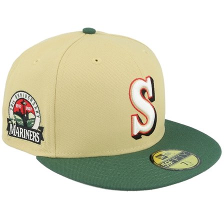 New Era - Seattle Mariners Mighty Mega 59FIFTY 30th Anniversary Stone/Green/Greyfitted Fitted Black Cap - MLB @ Hatstore