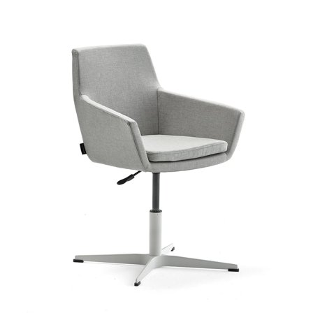 Conference chair FAIRFIELD, white, silver grey
