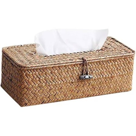 Rektangulær Papirkurvholder, Vævet Røraske, Papirkurvholder til Hjemmet, Hotel, Kontor, Bil, Badeværelse