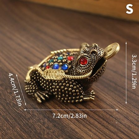 Feng Shui Toad Money LUCKY Fortune Wealth Golden Frog Toad Coi