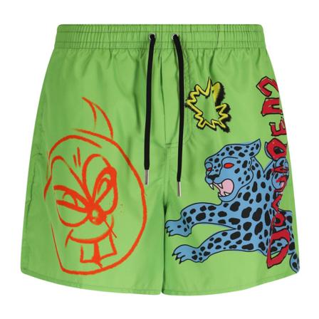 Dsquared2, Swim Shorts Groen, Heren, Maat:M