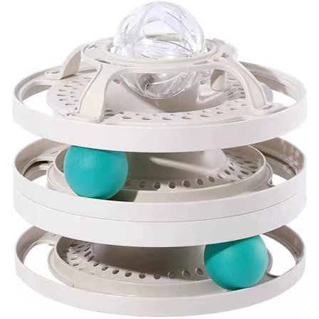 Katteleketøy Rulle 3-nivås dreieskive Katteinteraktive leker Baller med Flash Baller