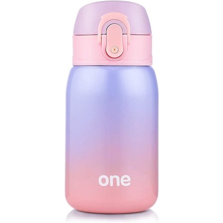 Barnevannflaske, dobbeltvegget vakuumisolerte flaske i rustfritt stål for 24 timers kjøling og 12 timers varme, 9oz