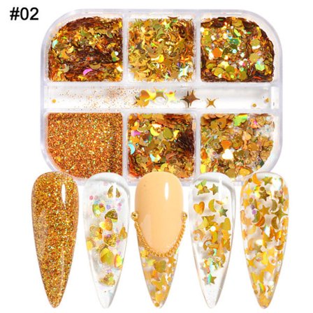 3 st Nail Glitter Magic Mirror Aurora Iridescent Puder Pärlpuder