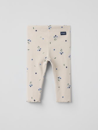 Polarn O. Pyret - Ribbed leggings blueberry - 62 - Childrenswear - beige