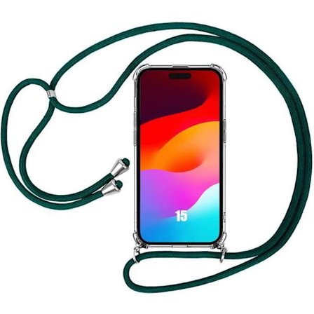 Skulderremscover til iPhone 15 - E.F.CONNECTION - Blød - Silikone - Forstærkede hjørner - Midnatsgrøn skulderrem