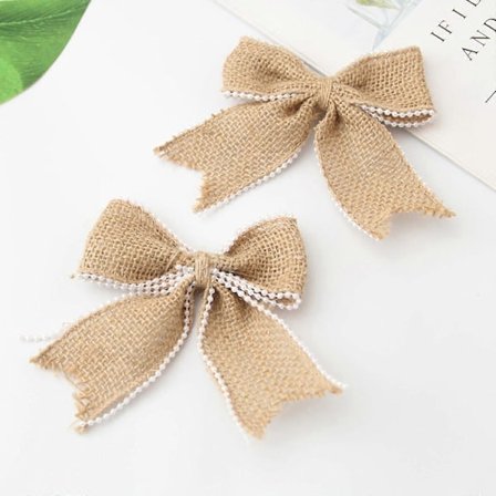 Julepynt Jute Sløjfer Jute Sløjfe Knude Håndlavet Jute Dekorativ Sløjfe Naturlig Pynt