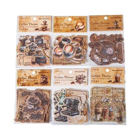 Daglig Planerare Scrapbook Stickers Scrapbook Stickers Kaffe