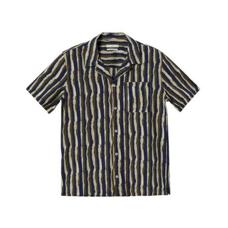 Mango Printed seersucker shirt Blå, Herre Skjorter