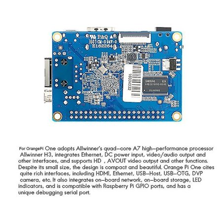 For Orangepi One utvecklingskort Allwinner H3 1gb Ddr3 programmering mikrokontroller med Csi Inter