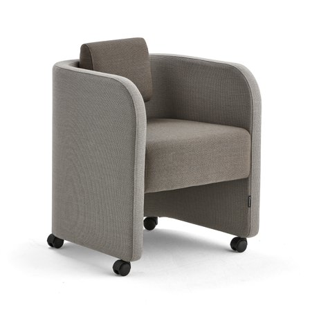 Armsessel COMFY mit Rollen, Wollbezug sand/braun