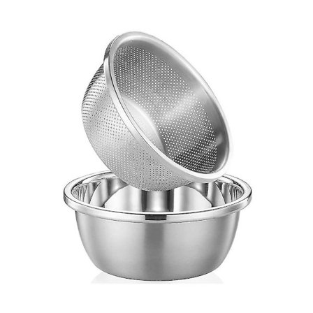 Mikroporøs Si med Blandeskål i Rustfrit Stål, Risvaskeskål Si Madsi Set