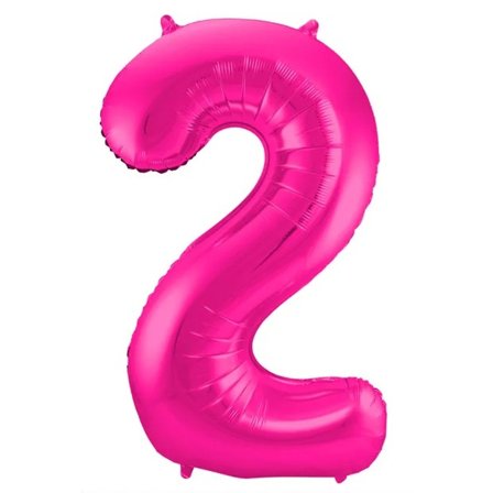 Sifferballong Jumbo Magenta 86 cm "0-9" Siffra 2 - Partyninja.se