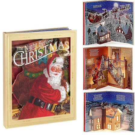 The Night Before Christmas Pop-Up Bog med Lys og Lyd, 3D Papbog(h)