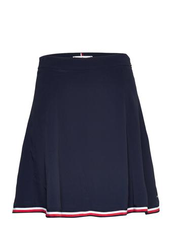 Viscose Crepe Short Skirt Kort Nederdel Blå Tommy Hilfiger