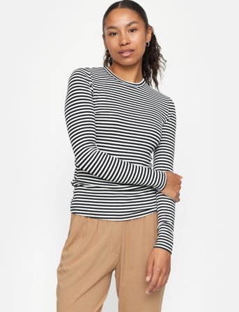 Soft Rebels Srfenja Stripe O-Neck Top - Black - S