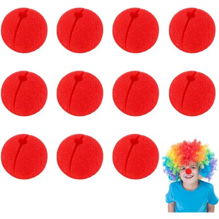 Pakkaus, jossa 12 punaista nenää, vaahtomuovisia pelle-neniä, uutuus cosplay-neniä sarjakuvapukuun