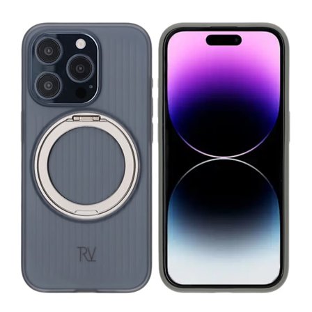 iPhone 15 Pro Max Rvelon Skal Roterande Magnet Stativ - Grå