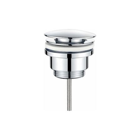 Badrumsavlopp, avloppsventil för handfat med/utan överfyllnadsskydd, trycköppning i metall, krom, krom