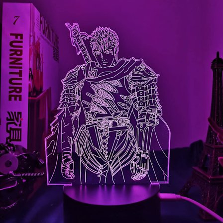 HSYPS-Anime LED-lys Berserk Guts Figur for soveromsdekorasjon