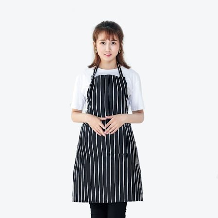 Chef Unisex Cooking Kitchen Bib Apron Full Body Striped Neck Apro