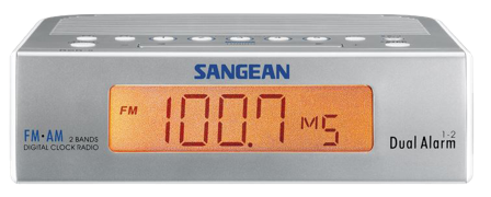 Sangean RCR-5, clock radio, 5 presets, digital tuning, silver