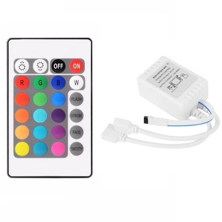 DC12V RGB LED -ohjain + 24-näppäimen RGB-kaukosäädin IR-valonauhaohjain 2835 5050 RGB-valonauhalle