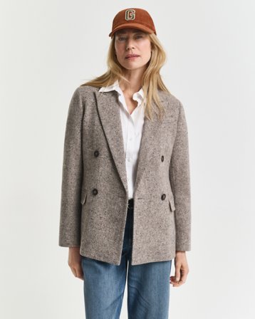 GANT Damen Strukturierter Regular Fit Blazer aus Wolle (40) Braun