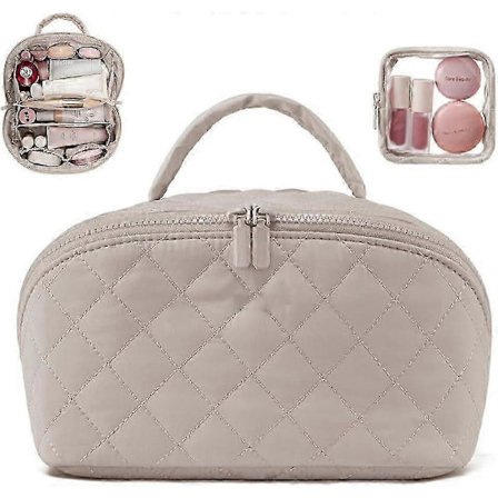 Rejse Makeup Taske til Kvinder, 180° Lay-Flat Design, Vandtæt Makeup Organizer Pung med Stor Kapacitet, Åben Flad Toilet Taske, Triple-Proof Interiør,