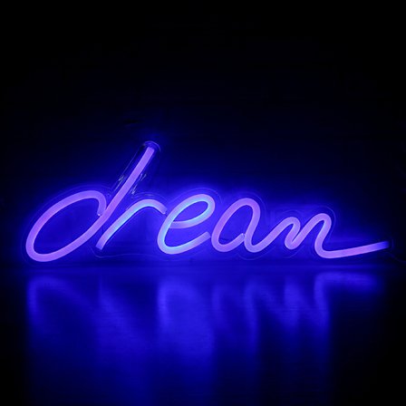 LED-neonljus, komplett sortiment av akrylryggar, nattljus för rum (ryggbräda-DREAM-blå),