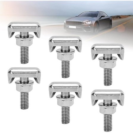 Pakke med 6 bil T-skrue batterikabeltilkoblingsterminaler kontakt M6 Universal T-skrue for batterikabel bilbatteriterminaler T-bolt for båtmotor