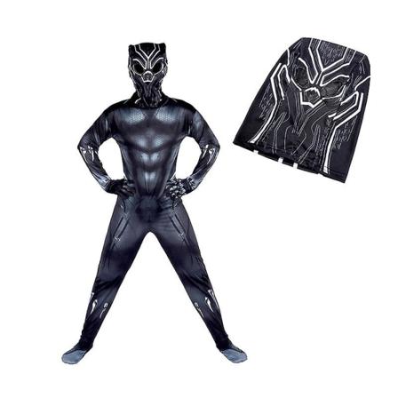 Halloween Kostymer Panther Bodysuit Med Hodeplagg For Barn Anime 120CM